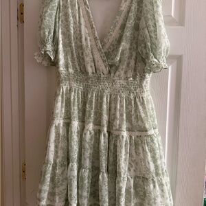 Taylor Light Green Floral Mini Dress